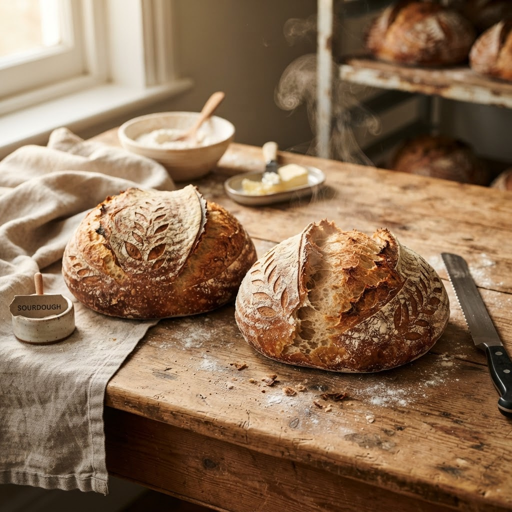 Artisan sourdough loaves