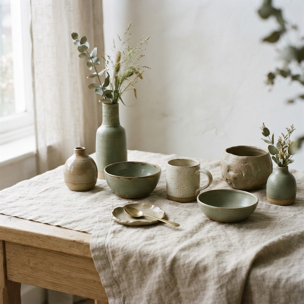 Handmade ceramic bowls and vases