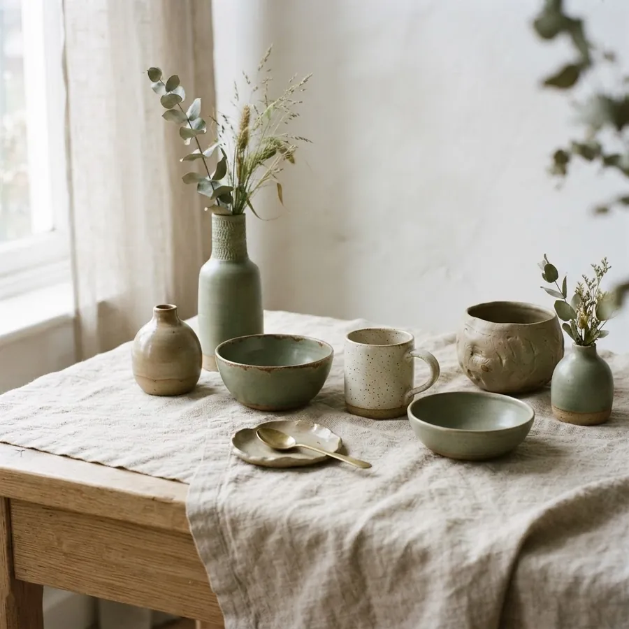 Handmade ceramic bowls and vases