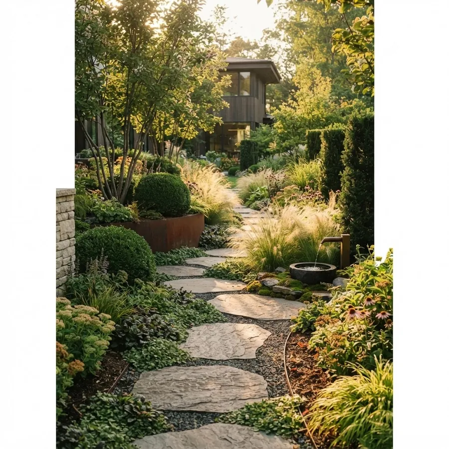 Designed modern garden