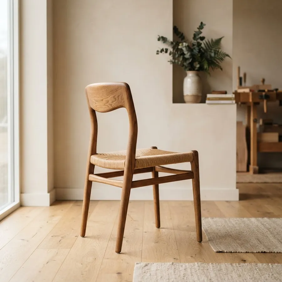 Handcrafted solid oak chair